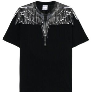 Marcelo Burlon County of Milan Black and Gray Wing Print Tee